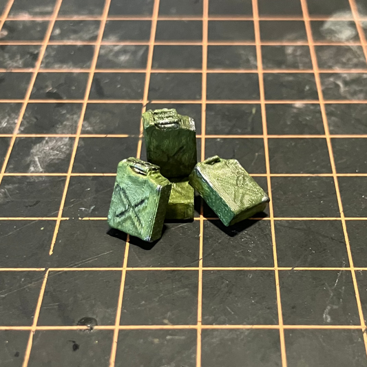 Painted Jerry Cans on surface